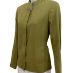 Lafayette 148 NY Olive Green Full Zip Front Collarless Blazer Jacket Photo 1