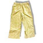 Tahari  100% Linen Pants Women's M Lime Green High Rise Wide Leg Cropped Beach Photo 1