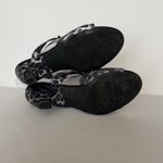 Joan Boyce Heels Women 8 W Black Gray Cheetah Leopard Rhinestone Velour Slide Photo 8