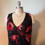 Black Floral Sleeveless Vneck Dress Size XL Photo 2
