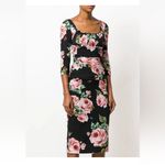 Dolce & Gabbana New  Black Floral Midi Dress Photo 4