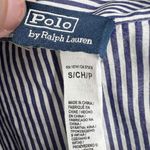Ralph Lauren  Pajama Top Blue Striped Crop Oversized Cotton Sleepwear Women Small Photo 4
