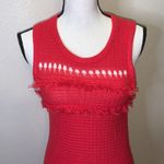 J.Crew  red shag cotton fringe sleeveless midi dress Photo 1