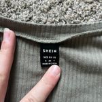 SheIn Longsleeve Green Crop Top Photo 1