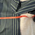 Badgley Mischka Green and Navy Striped Blouse with backside flower print Size M Photo 13