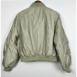 BLANK NYC Quilted Bomber Jacket Women’s M Green Snap Front Puffer Photo 3