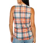 New York Laundry Womens Size Small Sleeveless Plaid Henley Top Orange Photo 12