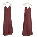 Jenny Yoo  Inesse Thin Strap V Neck Long Chiffon Gown Photo 3