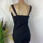 Lands' End Land’s End Black Ruched 1 Piece Swim Bathing Suit 14 Photo 2