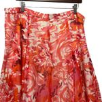 Coldwater Creek Women A Line Skirt PXL Pink Orange Whimsical Floral Silk Blend Photo 3