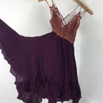 Free People One Adella Lace Two Tone Purple Crochet Slip Dress XS Photo 12