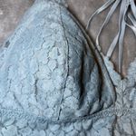 Aerie Bralette Large Light Blue Lace Adjustable Crisscross Back Delicate Bra Photo 2