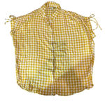 Madewell Women's Yellow Gingham Check Central Ruched Sleeve Shirt Size XS Photo 1