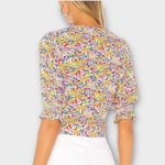 Show Me Your Mumu  Kimmy Tie Top Women's Large Rainbow‎ Fields Half Sleeve V-Neck Photo 1