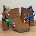 Hikal Bolom Embroidered High Heels Boots Brown Size 7 Photo 4