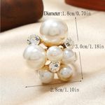 Elegant Gold Pearl Cluster Ring. Adjustable Photo 3