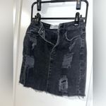 Hollister  Y2K Mall Goth Grunge Whimsigoth Black Denim Frayed Mini SkaterSkirt 00 Photo 11