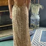 Aleta Gold Prom Dress Size 8 Photo 0