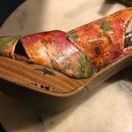 Kelly & Katie  Sandals Heels Shoes Women8.5 Orange Pink Floral Daisy Slin… Photo 9