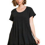 Umgee  Black Dress or coverup and raw hem bottom M Photo 0