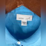 J. Jill Love Linen XS Linen Button Down Shirt in Turquoise Blue Photo 8