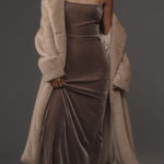 Reformation Frankie Velvet Maxi Dress Dark Grey NWT Size 10 Photo 0