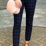 CAbi Navy Plaid Straight Leg Dress Pants Photo 0