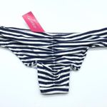 Xhilaration  Bikini Bottom Ribbed Ruched Cheeky Striped Black White Size S Photo 1