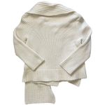 Theory Ivory White Carolyn Cardigan Sweater with Attached Muffler Scarf Photo 2