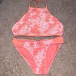 Aerie high neck orange tye die bathing suit bikini Photo 0