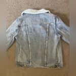 Light blue jean jacket with white teddy fur lining size medium Photo 6