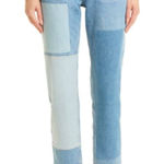 Rails  The Atwater High Waist‎ Relaxed Straight Leg Jeans In Faded Blue Patchwork Photo 0