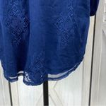 st. john's bay St. John’s Bay Embroidered Scoop V Neck Tunic Shirt Navy Blue Large Photo 8