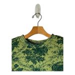 Pilcro Shirt Women Small Blue Green Floral Crew Neck Ruched Tie Sides Top Boho Photo 2