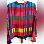 EXPRESS Colorblock Tie Waist Blouse, Red/Blue/Yellow/Orange, Size Medium Photo 12