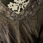 DKNY JEANS Gray/Green 3/4 Sleeve V-Neck Top Size Medium Photo 4