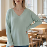 Banana Republic  Linen V-Neck Sweater Green Small Photo 0