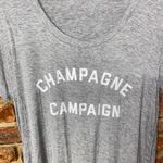Fifth Sun Gray Graphic Champagne Campaign Short Sleeve T-Shirt Women's Medium Photo 1