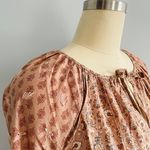 Lucky Brand Printed Vivienne Top- Tan Multi- Size Medium- NWT Photo 8