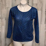 Jones New York  Signature Petite Blue Long Sleeve Top Women’s Size P/PS Photo 0