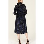 Adam Lippes  Floral Metallic Burnout Dress Long Sleeves Womens 4 Photo 6