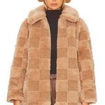 $540 Apparis Lucy Jacket in Butterscotch Checker NWT Tan Size L Photo 0