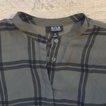 a.n.a Green plaid button down top Photo 5