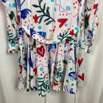 Loft  White Colorful Graffiti Tropical Rhythm Godet Shirt Dress Sz.12 Photo 11