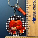 Grateful And Blessed Pumpkin Keychain With Orange Tassel New Photo 1
