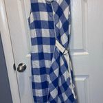 Anthropologie Anthro Maeve blue gingham sleeveless belted asymmetrical midi dress Photo 2