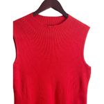 Talbots Women Ribbed Top MP Coral Crew Neck Sleeveless Drop Waist Layering Cozy Photo 7