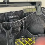 Elite Jeans ⭐️  Black Acid Wash Distressed Destroyed Raw Pull On Skinny Jeans NWT Photo 2