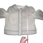 Juicy Couture WOMEN WOOL BLEND GRAY WHITE TWEED BLACK CRYSTAL BUTTON BLAZER MED Photo 4