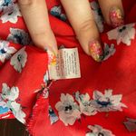 Eyeshadow Red Floral Ruffle Tank  Photo 6